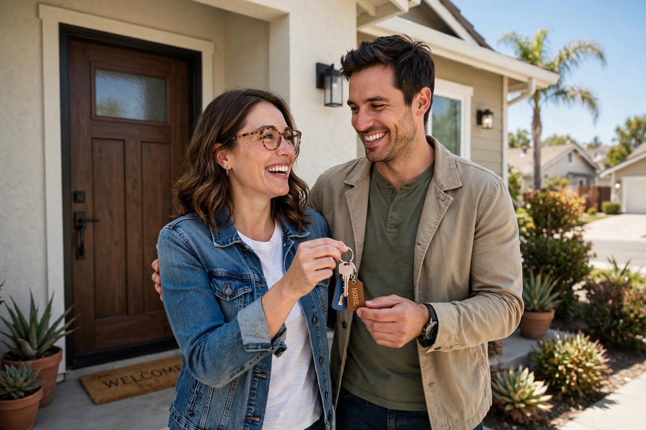 New homeowners receiving the keys — a moment Simon Sahi takes personally