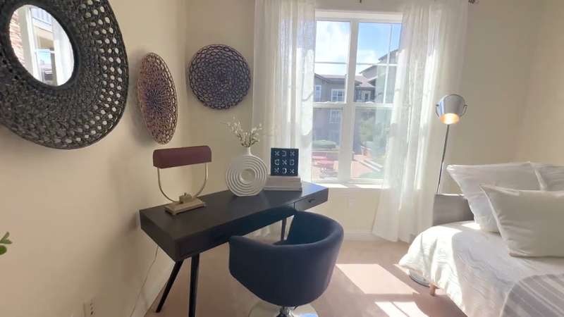 Open-concept living room with fireplace, San Jose
