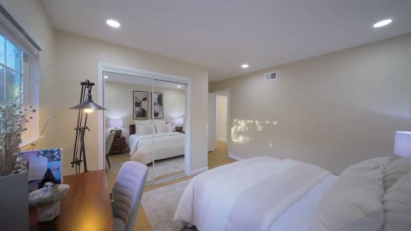 Bright staged primary bedroom, San Jose
