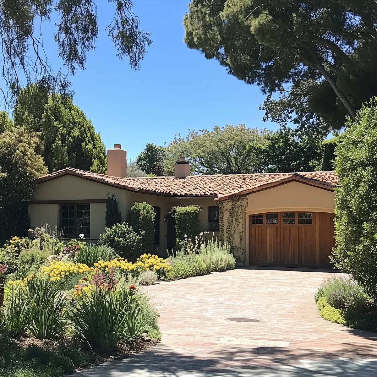 California ranch home with manicured front yard in Central Sunnyvale