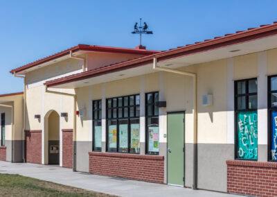 California elementary school classroom building exterior