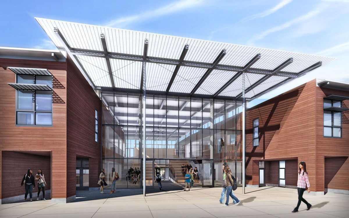 Modern school building on a California campus