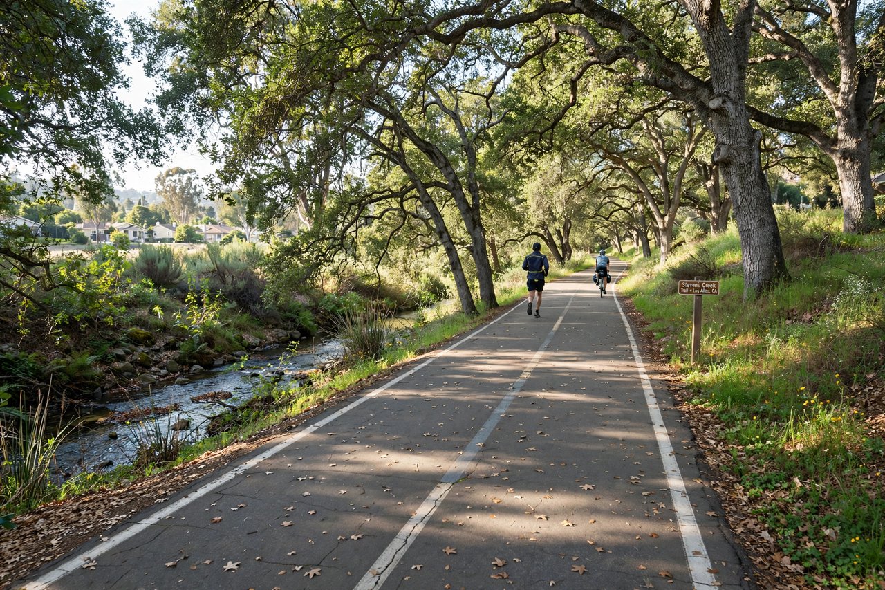 Creek trail in Los Altos, California