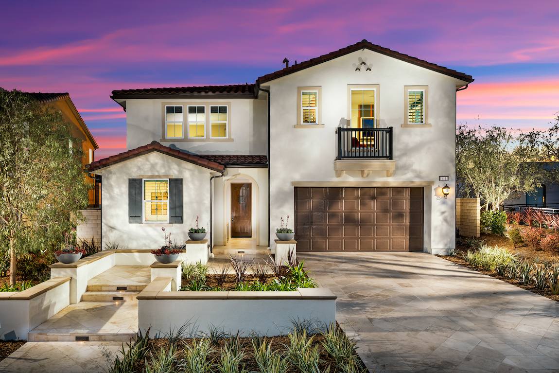 New construction home exterior in California