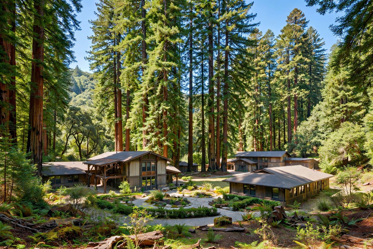 School campus among redwood trees, Portola Valley California
