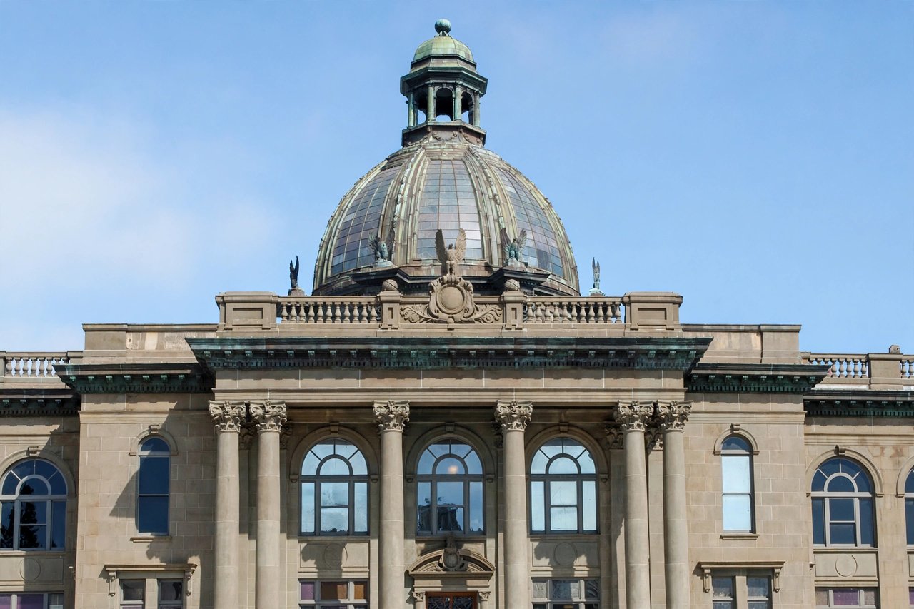 Historic San Mateo County Courthouse with glass dome, Redwood City California