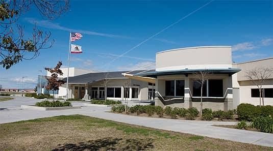 Elementary school campus building near Saint Francis Acres