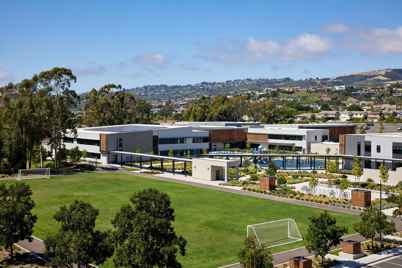Elementary school campus with playfields, San Carlos California