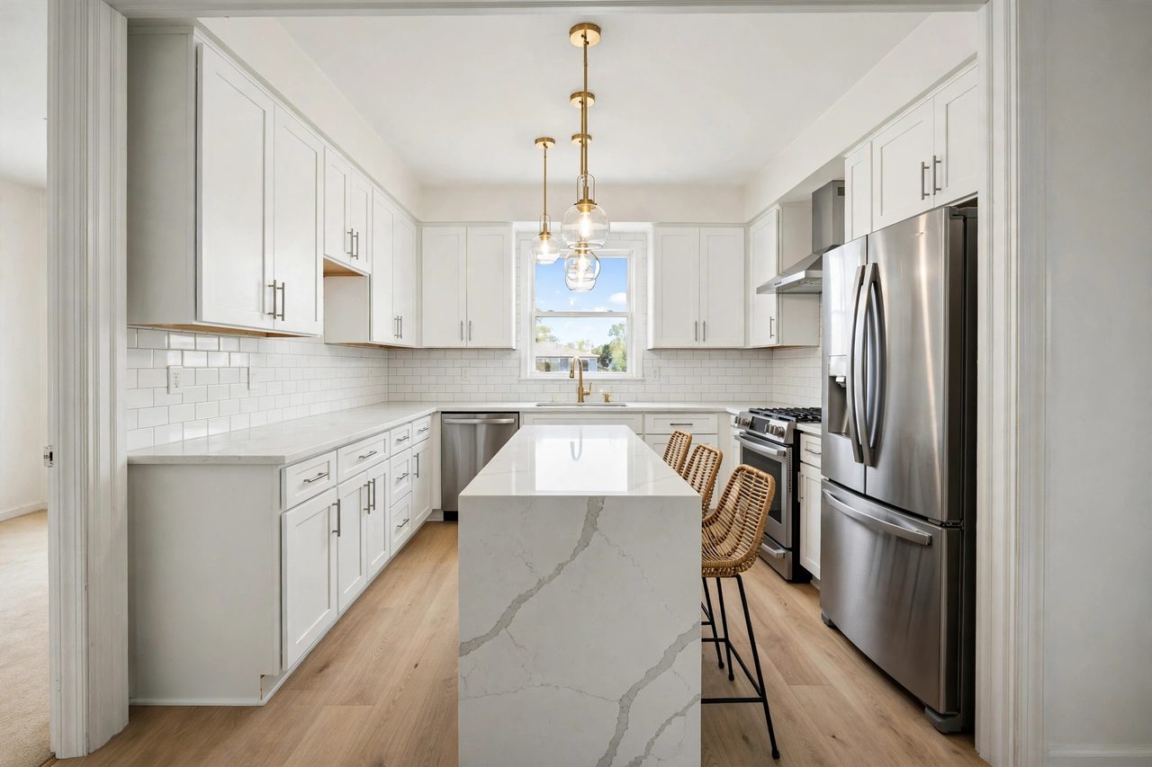 Staged kitchen after professional preparation