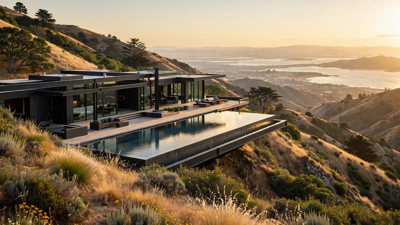 Ridge-top estate on Skyline, Woodside