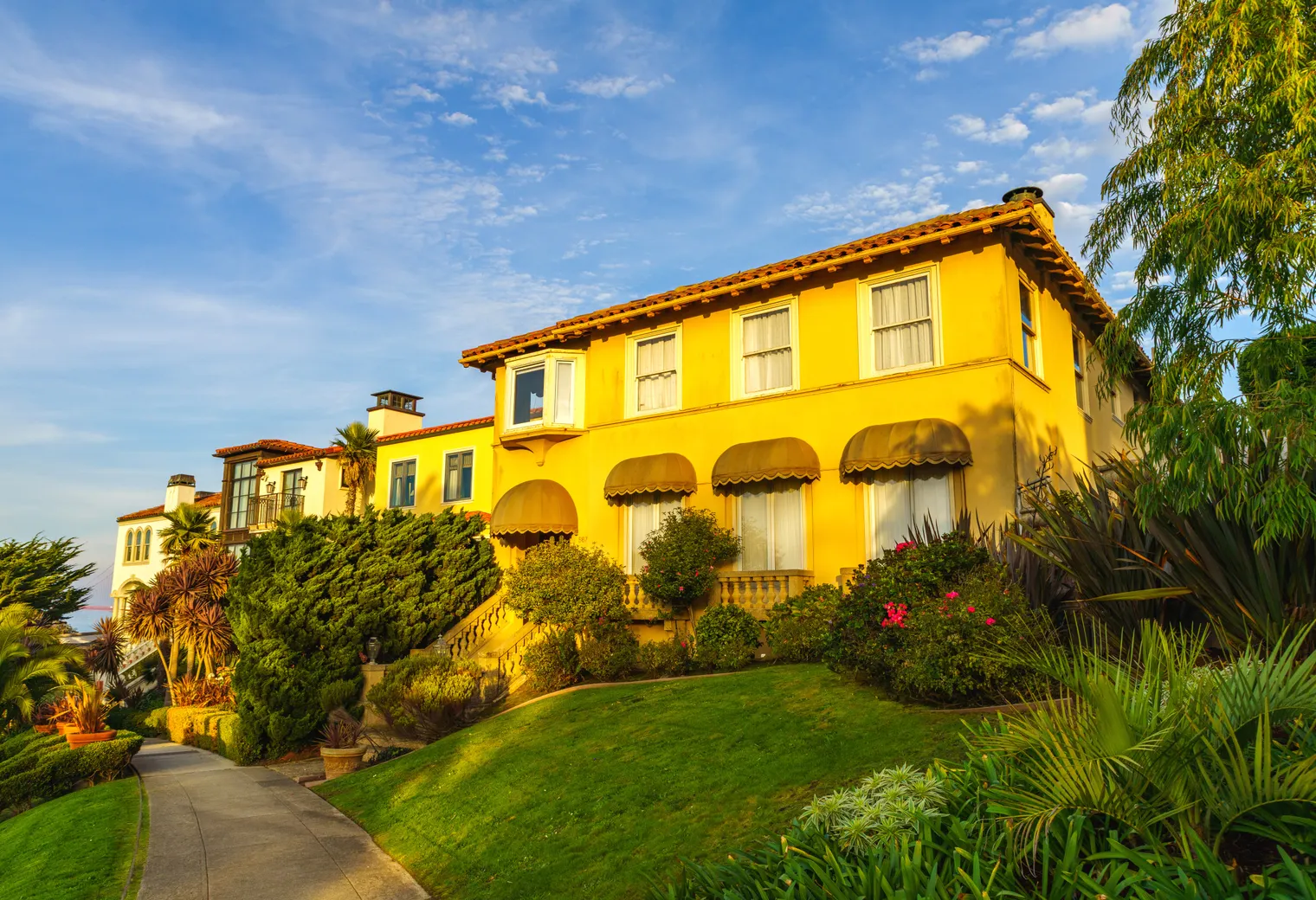 Mediterranean villa exterior in South Los Altos