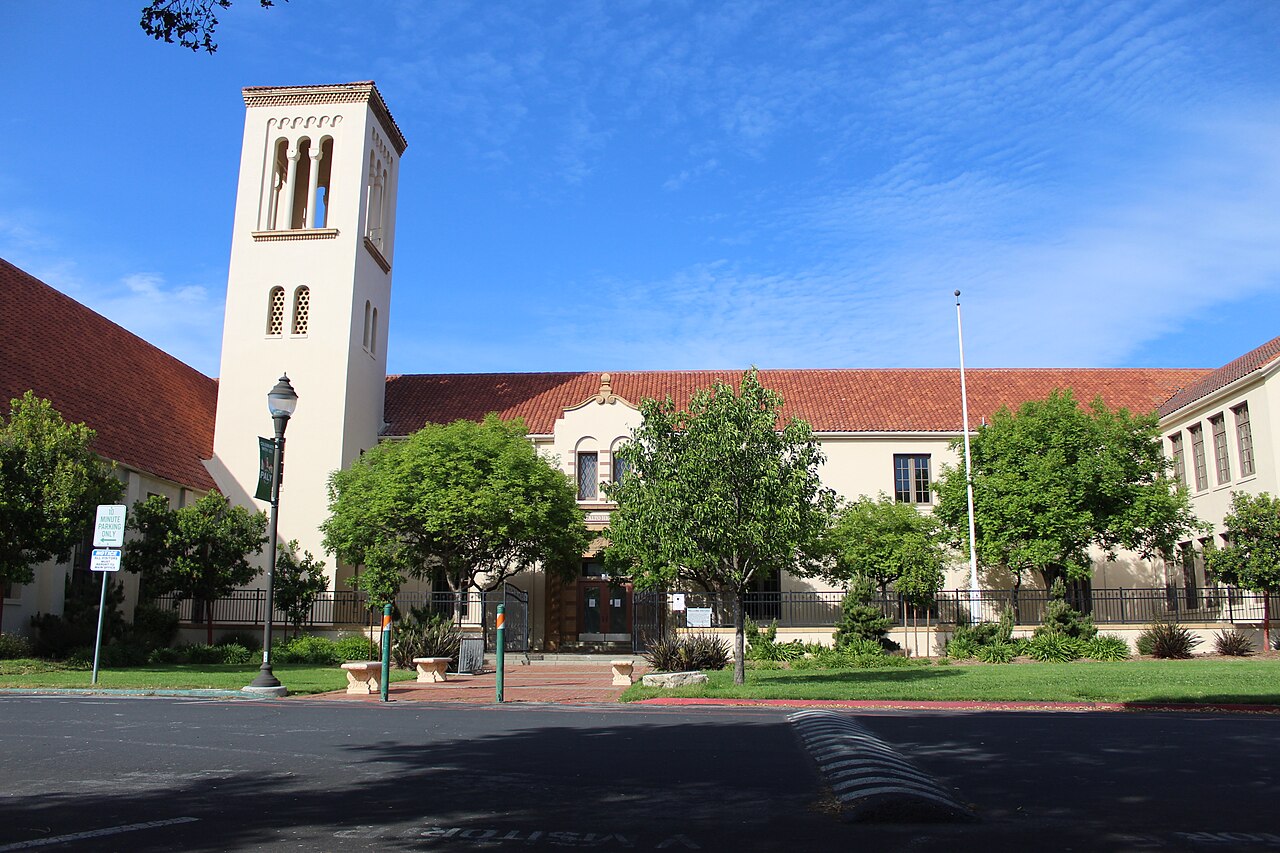 Historic California high school campus building