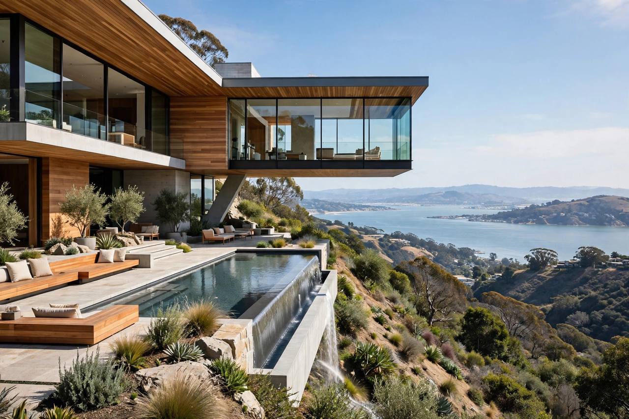 Hillside view home in Stanford Hills, Menlo Park