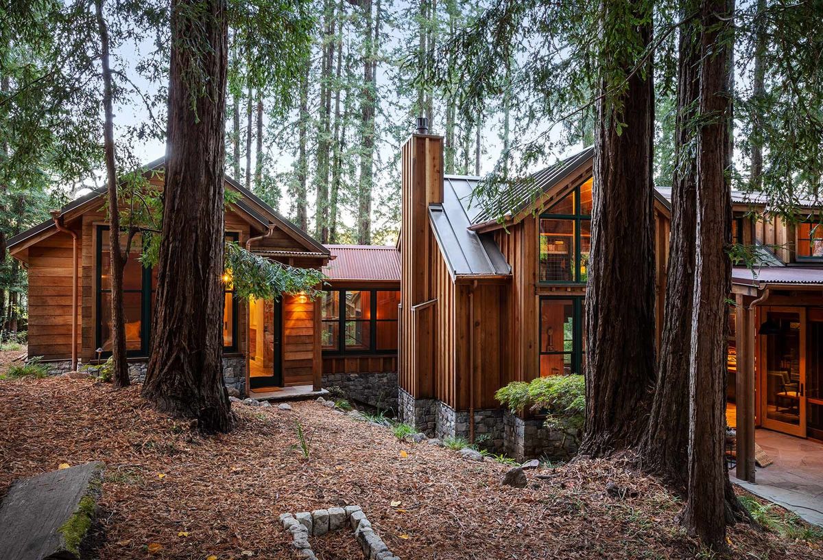 Wood-shingle home among redwoods in Los Altos Hills
