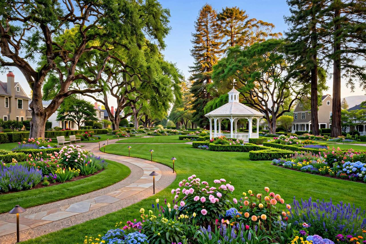 Willow-lined park in The Willows