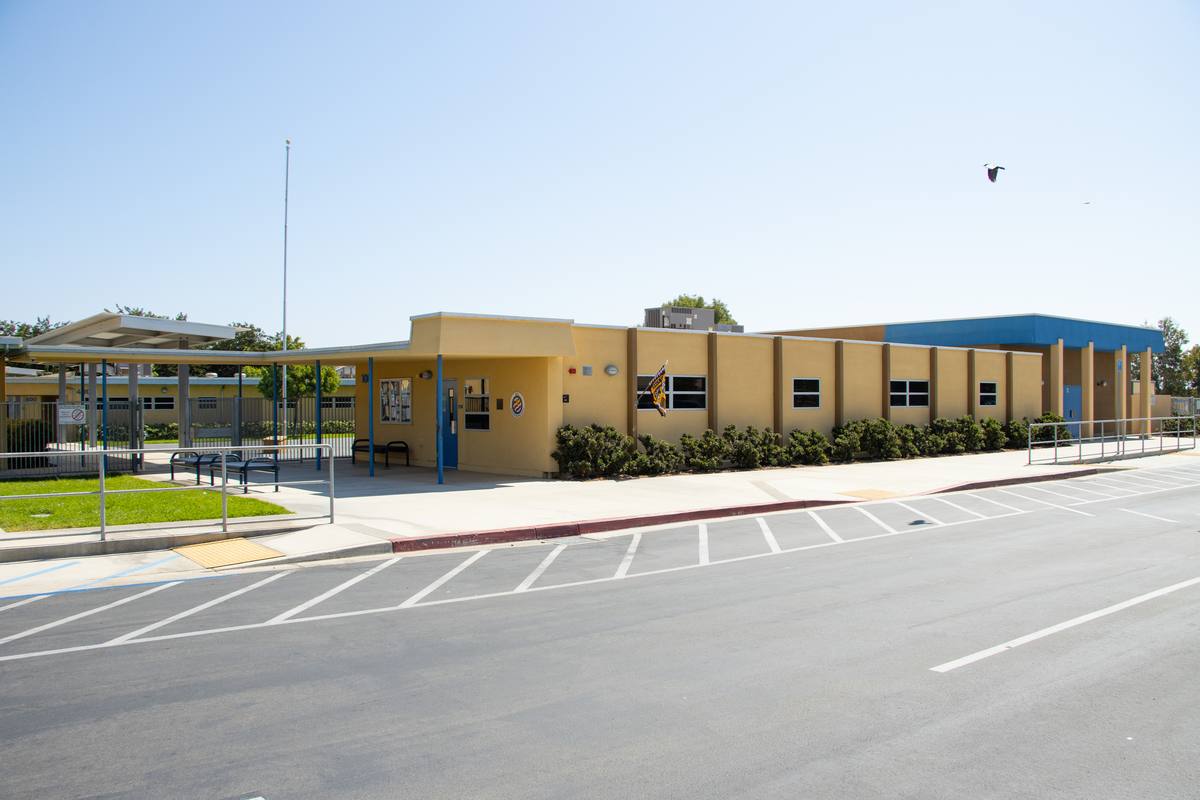 California elementary school campus on a sunny day