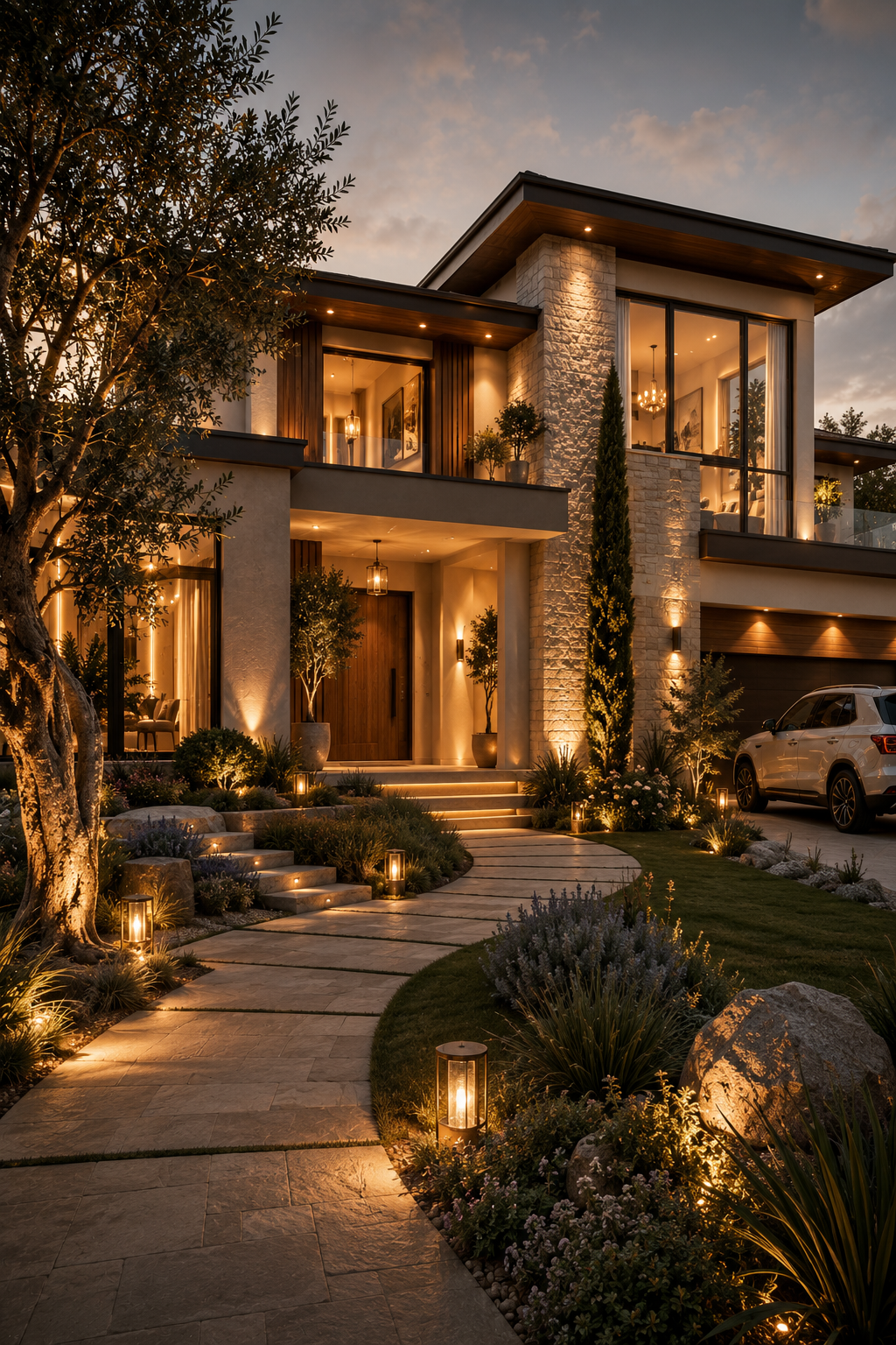 Modern luxury home exterior California
