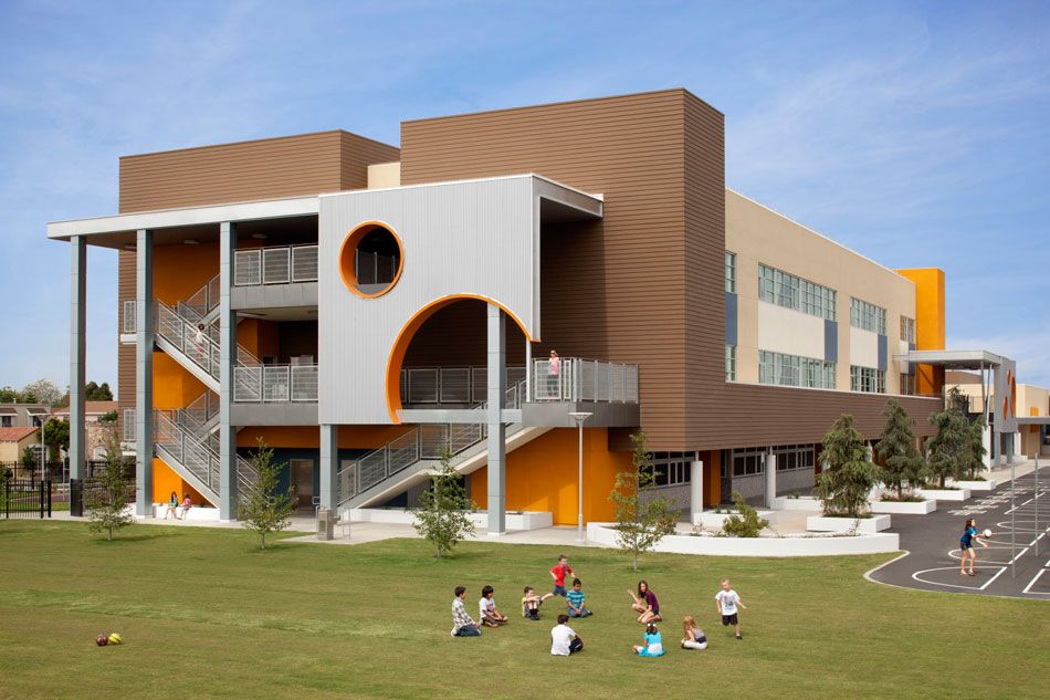 Elementary school campus building in California